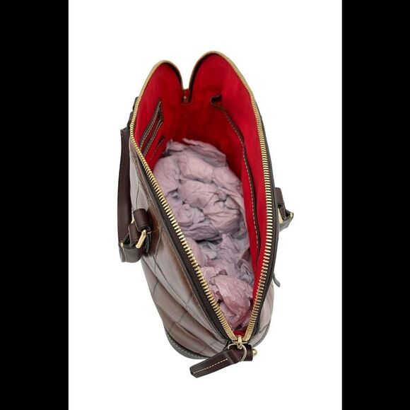 Dooney & Bourke Croco Domed Zip Satchel Cognac - Picture 4 of 4